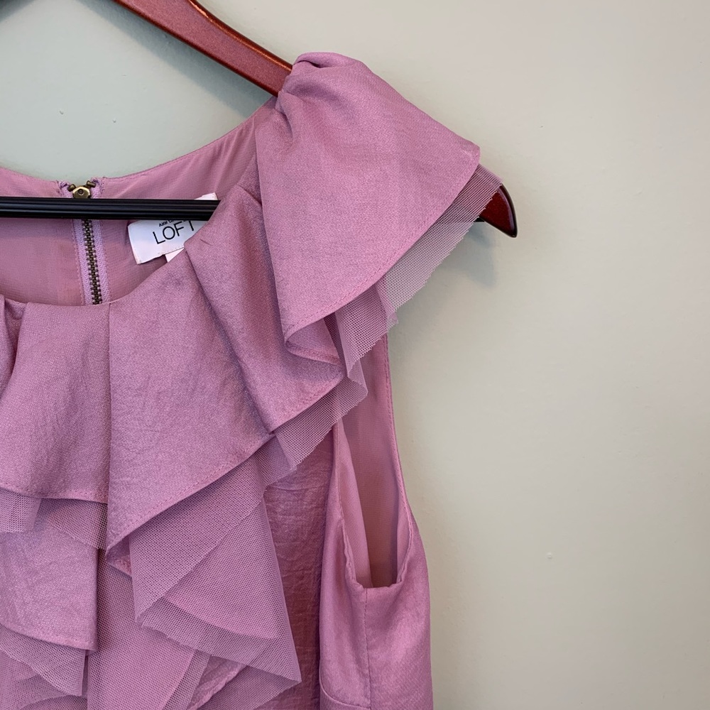 LOFT Ruffle and Zipper Detail Shell Blouse - Picture 2 of 6